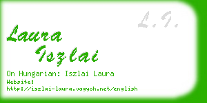 laura iszlai business card